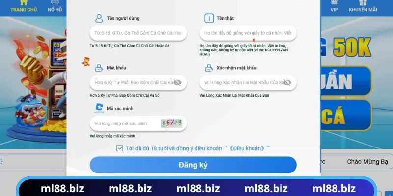 Biểu mẫu đăng ký tại nhà cái được cập nhật 2026